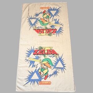 Rare 1989 Legend of Zelda Beach Towel Vintage Nintendo NES Link Decor Retro 80s